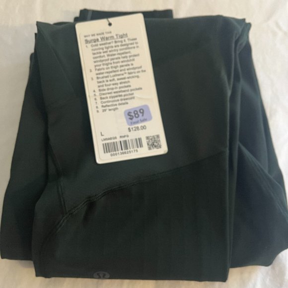 Lululemon Surge Warm Tight Dark Green - Picture 3 of 3